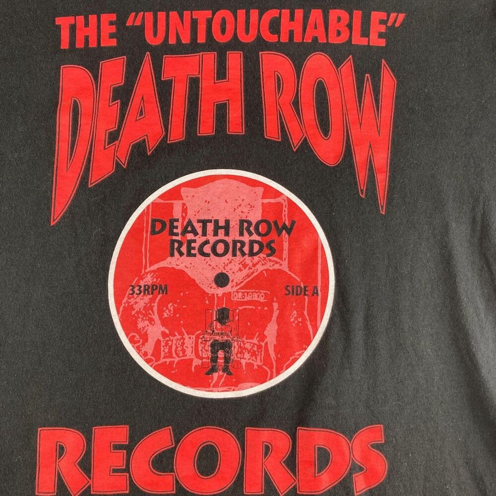 Death Row Records Shirt Mens Large Black Graphic Tee Hip Hop Rap